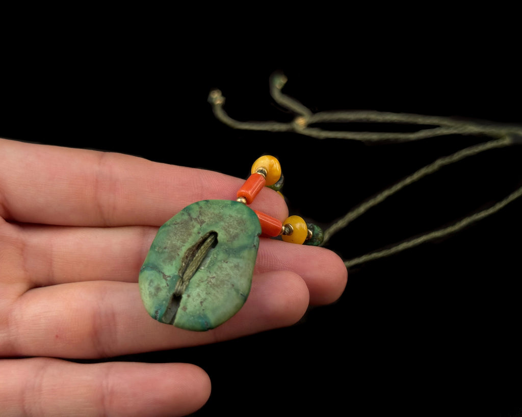 tibetan turquoise and coral necklace